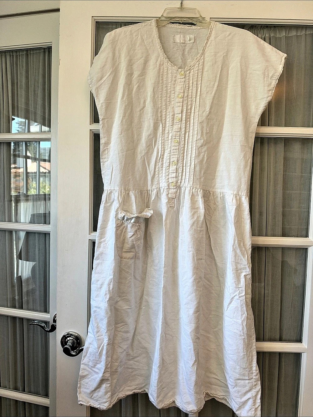 Vintage Paperwhite Pintuck Nightgown in White Size Medium